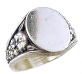 Victorian Style Sterling Silver Demon Signet Ring