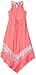 Emily West Girls' Neon Coral Knit Fashion Dress with Ivory Crochet Trim