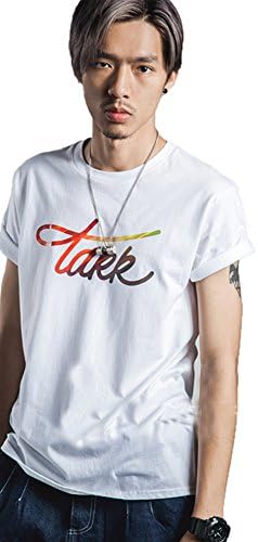 The Ace Men's Street Style Hot Colorful Letter Short-Sleeve Cotton T-Shirt 015T# White Large