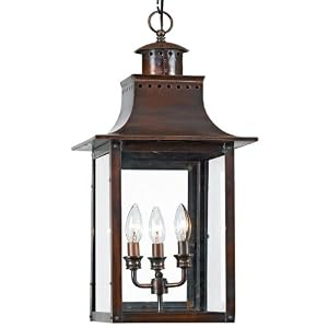 Chalmers Hanging Lantern, 26Hx12D, AGED COPPER by 