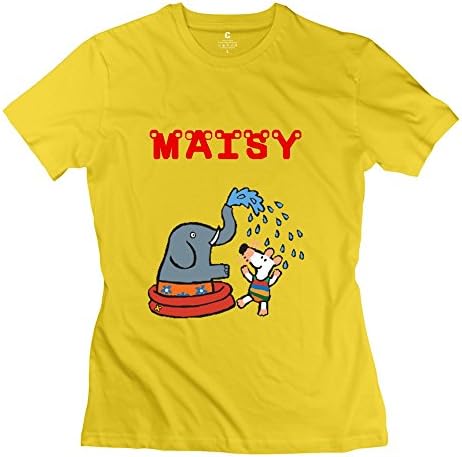 Hoxsin Women's Maisy Humor O-Neck T Shirt Yellow US Size S