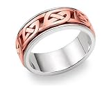 14K White and Rose Gold Celtic Warrior Wedding Band