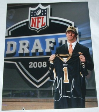 Chris Long Autographed St. Louis Rams 8x10 Photo W/PROOF, Picture of Chris Signing For Us, Draft Day Photo, Virginia Cavaliers