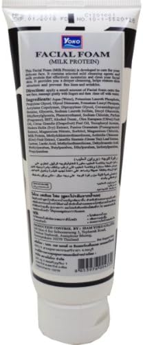 Facial Foam Milk Protein Enriched Vitamin Natural Moisture Balance Net Wt 100 Ml (3.38 Oz) Yoko Brand X 2 Tubes
