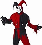 Scary Jester Adult Costume Small