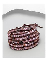 Leather Dyed Agate Bracelet In White Base