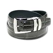 Croc Embossed OLIVE GREEN Bonded Leather Belt Silver-Tone Buckle Extra-Long XL