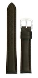 Men's Padded Genuine Leather Watchband Brown 18mm Watch Band