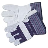 Split Leather Palm Gloves, Gray