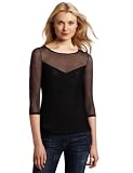 BCBGMAXAZRIA Women's Amora Boat Neck Elbow Sleeve Top