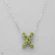 Necklace With 3.00ctw Genuine Peridots Beautifully Crafted in 925 Sterling silver. Total item weight 5.0g Length 16in