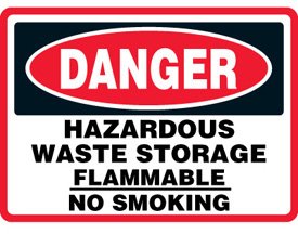 Danger Hazardous Waste Storage Flammable Sign: Amazon.com ...