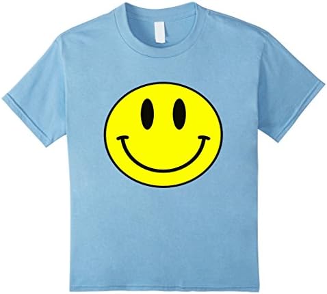 Acid House vinyl t-shirt Smiley Face shirt - Kids 6 - Baby Blue