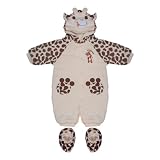 Infants Snowsuit with Detachable Footie and Leopard Print 6-9 Months (Brown/cream)