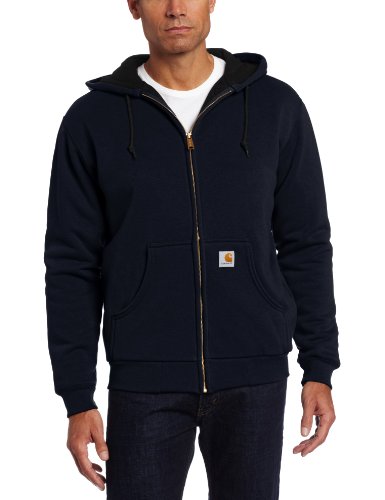 On Sale !!!! for Carhartt Men's Thermal Lined Hooded Zip Front Sweatshirt, New Navy, Medium