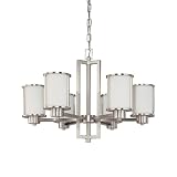 Nuvo 60/2853 6 Light Chandelier with Satin White Glass