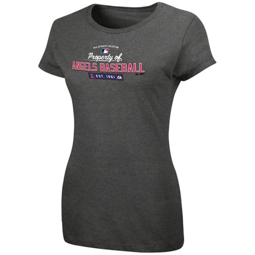 Majestic Los Angeles Angels of Anaheim Ladies Charcoal Property Of T-shirt (Large)