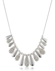 Nine West "Raindrops" Silver-Tone Teardrop Frontal Necklace, 18"