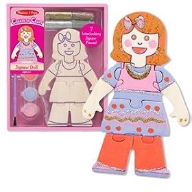Melissa and Doug Create-A-Craft Wooden Jigsaw Doll Kit