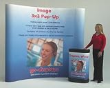 Portable 3x3 Pop-up Stand System with case & counter conversion kit.