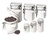 Oggi 7-Piece Ceramic Airtight Canister Set, White