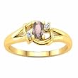 14K Yellow Gold Morganite and Diamond Ring