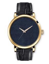 SPRAWL Aanalog Fashion Series Gold Ladies Watches of Genuine Black Leather Strap,Unique Wrist Watch for Women Girls Designed with Scratchy texture dark blue