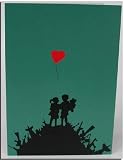 Banksy Art - Open Greeting Card - Bombsite Love - BK018