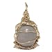 Angelite Pendant 01 Crystal Blue Wire Wrap Silver Stone Throat Chakra 2"