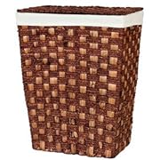 Woven Laundry Hamper with Lid Espresso