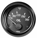 Oil Tempature 300 Degree Gauge 2 1/16 Cockpit Black