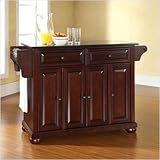 Crosley Furniture Alexandria Black Granite Top Mahogany Kitchen Island