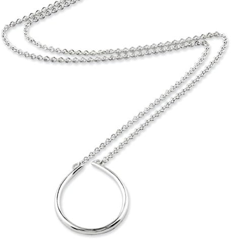 Gold and Watches Sterling Silver Oval Charm Holder 17in Necklace