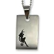 Stainless Steel Laser Etched Playmate Dog Tag on 24 inch Polished Ball Chain