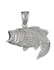 CleverEve Designer Series Sterling Silver Pendant Bass 1" x 1"