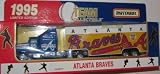 Atlanta Braves MLB Diecast 1995 Matchbox Tractor Trailer Baseball Team Truck White Rose Collectible Car