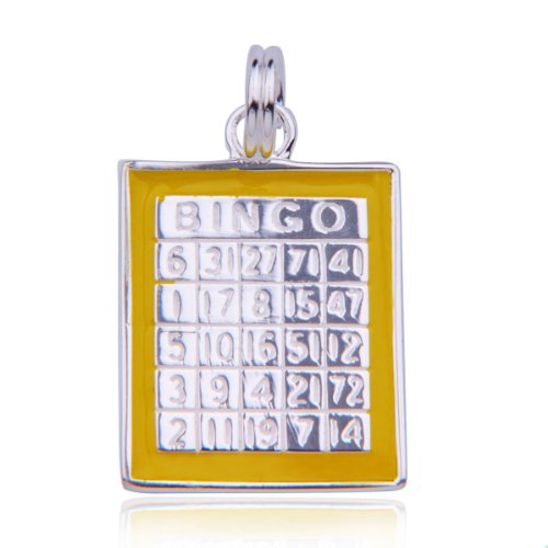 Sterling Silver Epoxy Bingo Card Charm