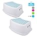 Step Stool for Kids (2 Pack), Toddlers Stool for Potty Training, Bathroom, Kitchen, Bedroom, Toy Room and Living Room. Toilet Stools with Soft Anti-Slip Grips for Safety, Stackable (Blue)