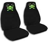1986 Ford F150 bench seat cover. Black seat covers with a lime green skull design. Note listing is for a bench seat.