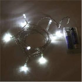Battery LED Fairy Lights WHITE 20 Bulbs - Static