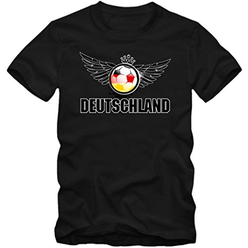Deutschland EM 2016 #3 T-Shirt | Herren | Trikot | Nationalmannschaft, Farbe:Schwarz (Deep Black L190);Größe:XL