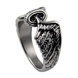 316L Stainless Steel Casting Ring with Wings & Wheel Design, Face Width: 10mm, Band Width: 3.5mm, Finish: Matte, Sizes:5.0-9.0