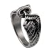 316L Stainless Steel Casting Ring with Wings & Wheel Design, Face Width: 10mm, Band Width: 3.5mm, Finish: Matte, Sizes:5.0-9.0