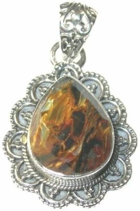Teardrop Faceted Pietersite Sterling Silver Pendant