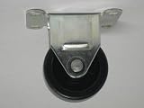 Rigid caster, 2 1/2 diameter by 1 1/8 wide polyolefin wheel with plain bearing. 200 pound load capacity.