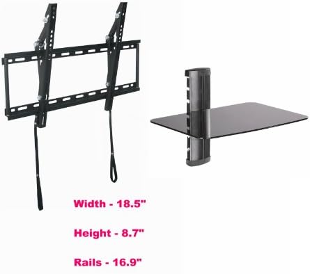 Tilt WALL MOUNT FOR 40" LED TV, LCD TV + 1 Shelf Wall Mount for Audio / Video Equipment (DVR or DVD Player or Digital Box, DSL Modem)