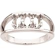 14K White Gold Mother's Ring - 3 Gemstone -- YOU CHOOSE THE COLORS!