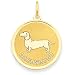 dachshund30 - 14k Dachshund Disc Charm