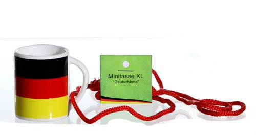 6 x Fan-Becher Deutschland Mini-Tasse XL 6cm zum Umhängen Fanartikel WM EM