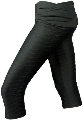 DJ Skins Women's Comfort Waist Black Brocade Capri